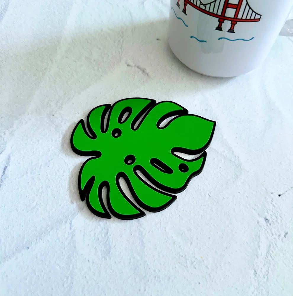 Monstera Silicone Coaster Set of 4