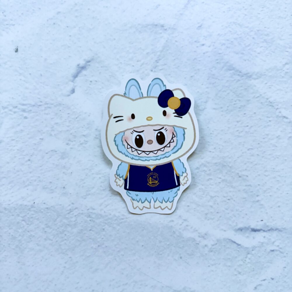Blue Bu Bu Kitty GS Warriors Die Cut Sticker