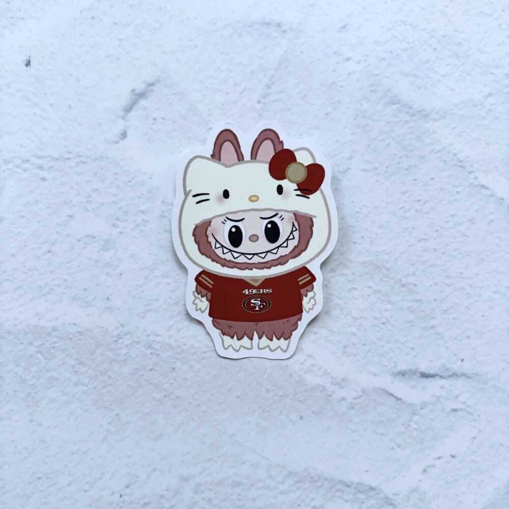 Brown Bu Bu Kitty 49ers Die Cut Sticker