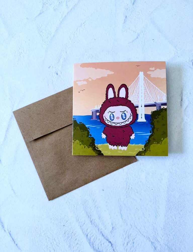 BuBu Bay Bridge Blank Greeting Card