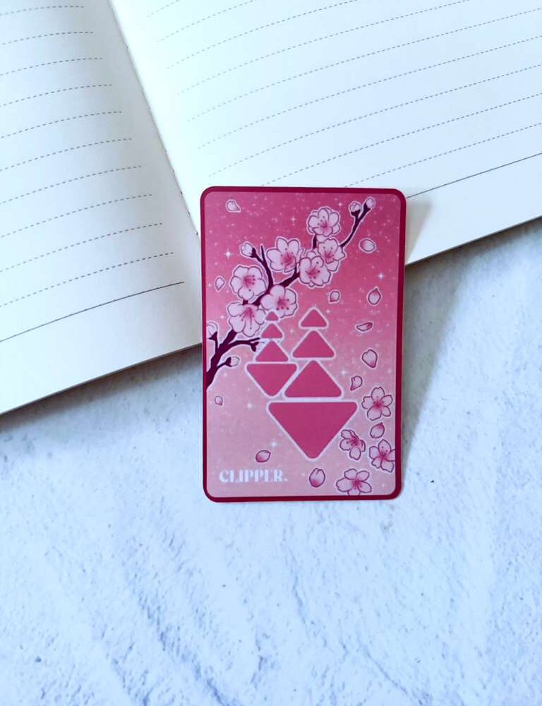 Cherry Blossom Clipper Card Sticker