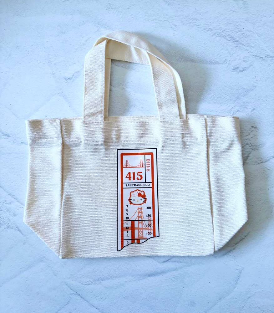 Orange Muni Transfer & Kitty Canvas Mini Tote