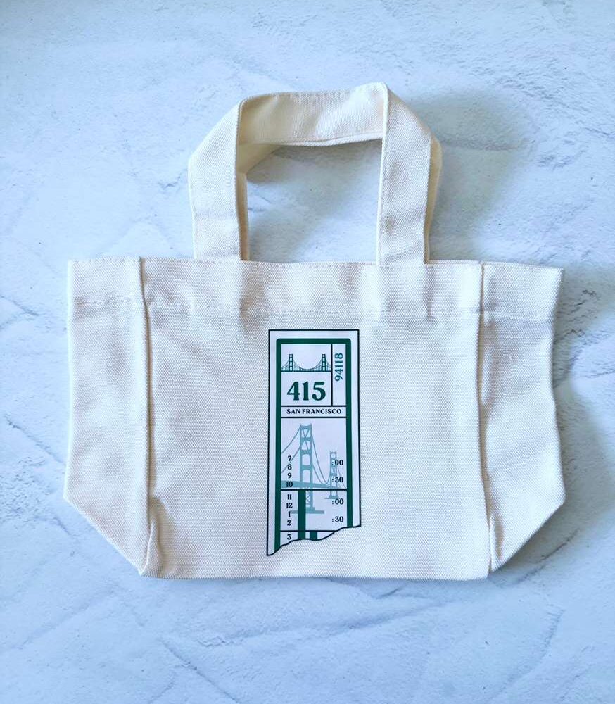 Teal Muni Transfer Canvas Mini Tote