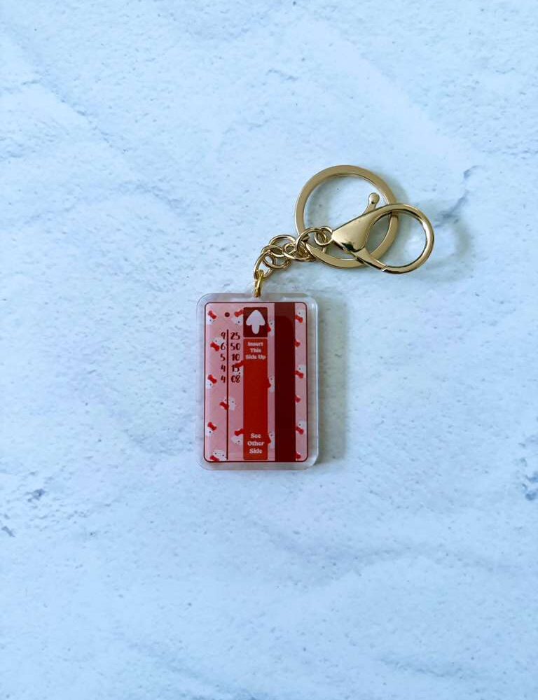 Kitty BART Ticket Epoxy Keychain