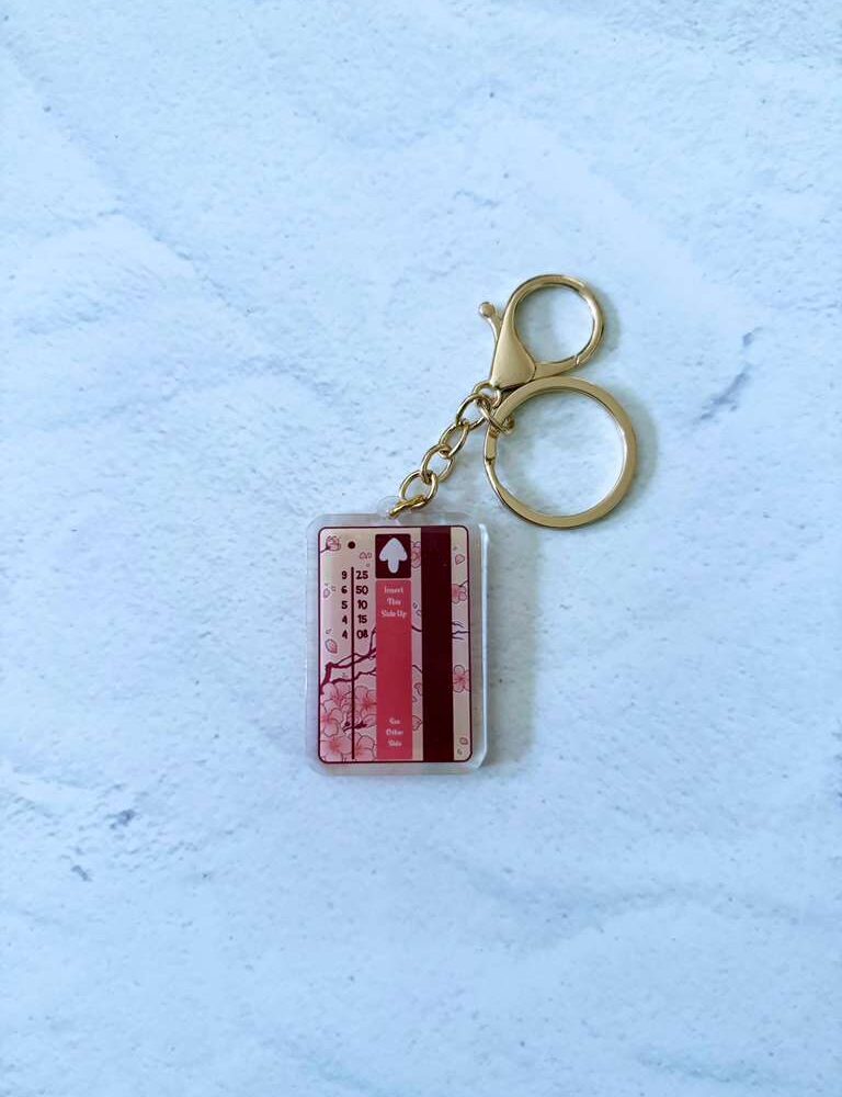Cherry Blossom BART Ticket Epoxy Keychain
