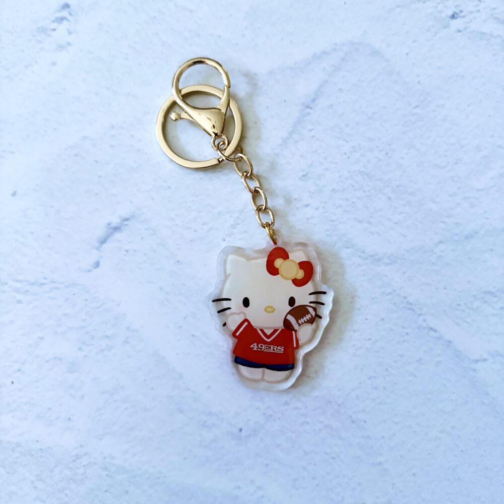 SF 49ers Kitty Epoxy Keychain