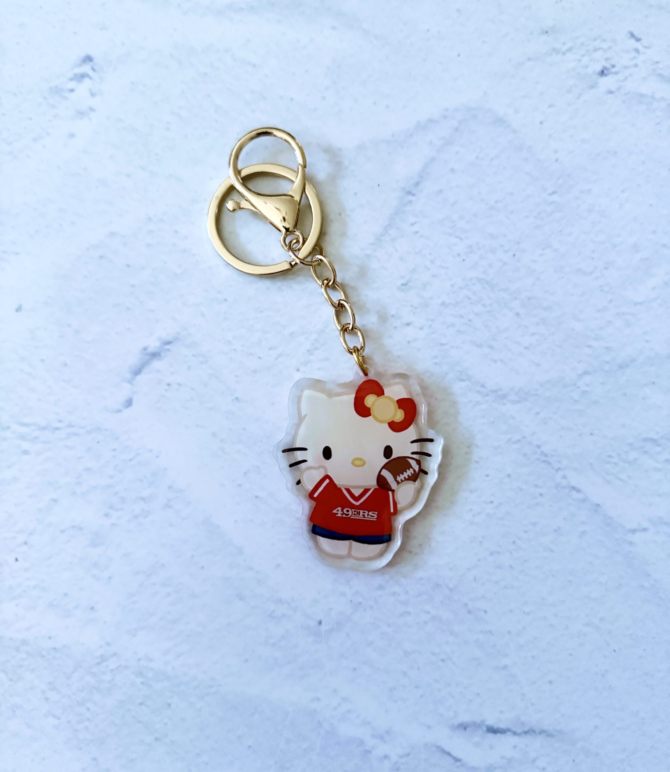 SF 49ers Kitty Epoxy Keychain