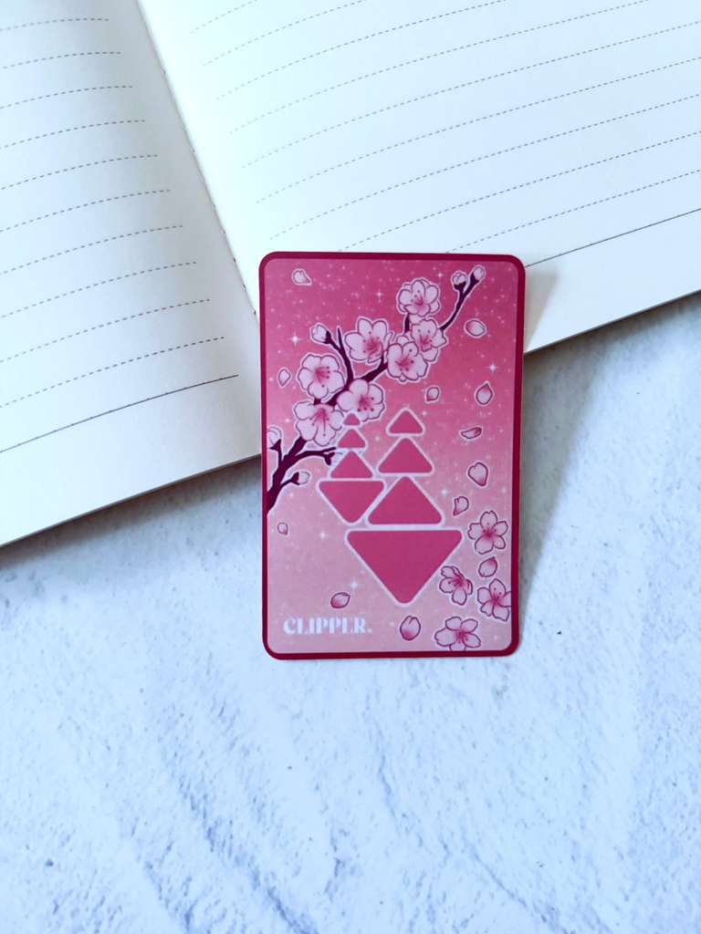 Cherry Blossom Clipper Card Sticker
