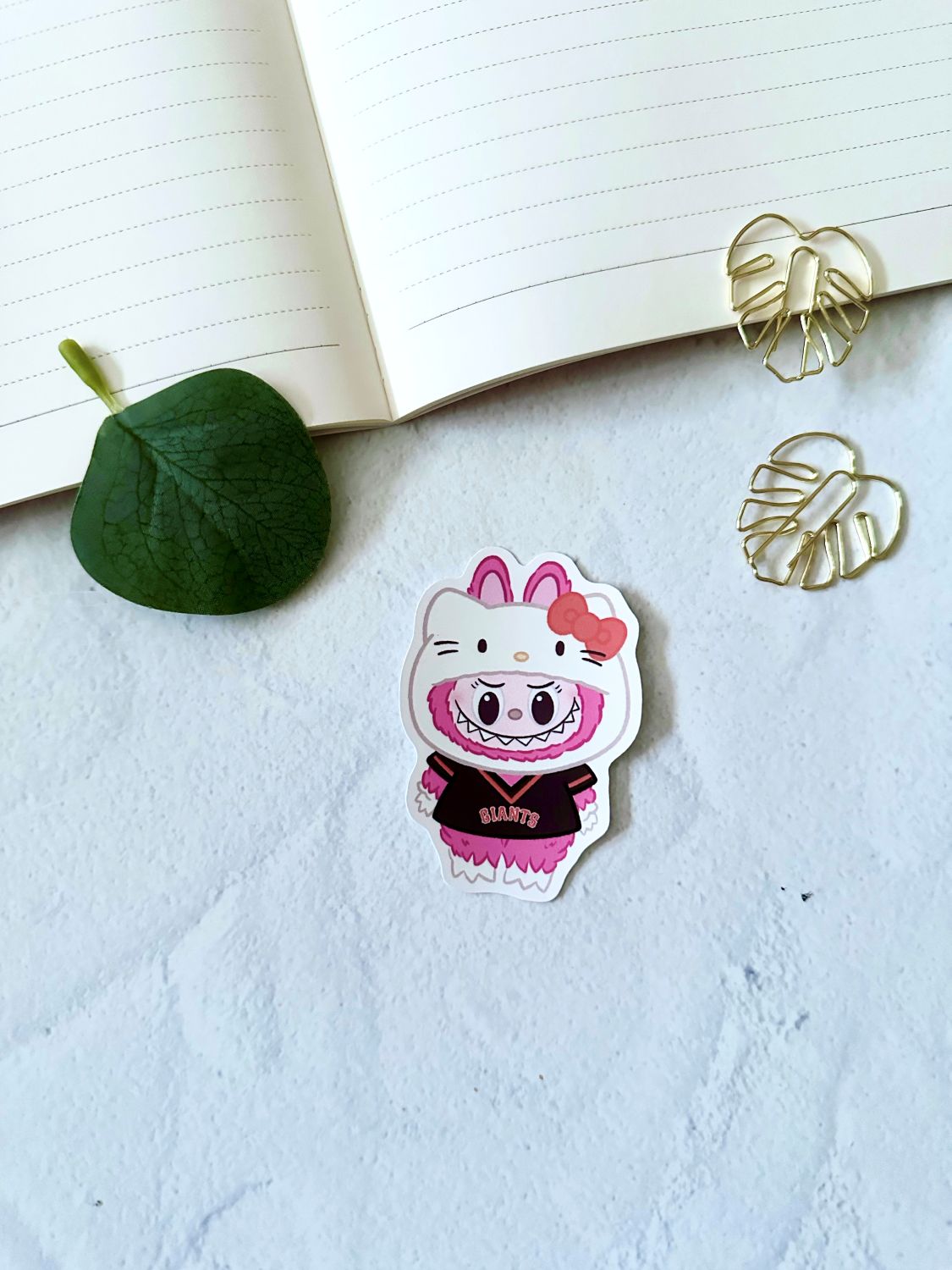 Pink BuBu Kitty SF Giants Die Cut Sticker
