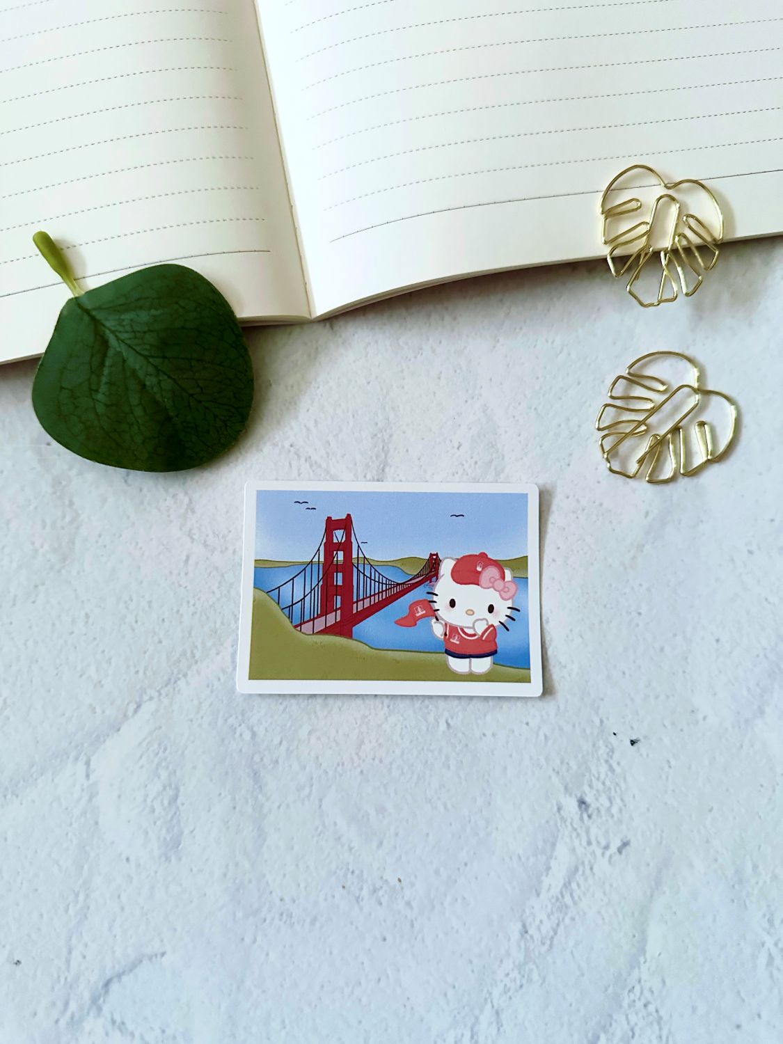 Golden Gate Bridge Kitty SF Giants Die Cut Sticker
