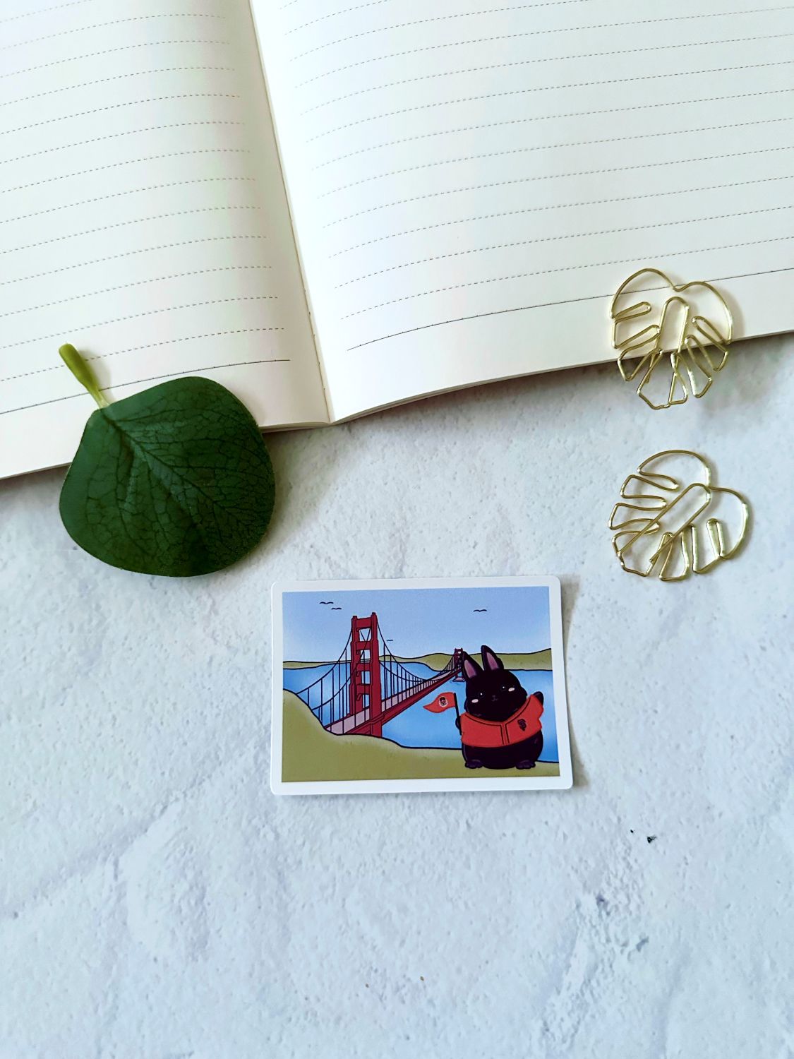 Golden Gate Bridge Tin Tin The Bunny SF Giants Die Cut Sticker