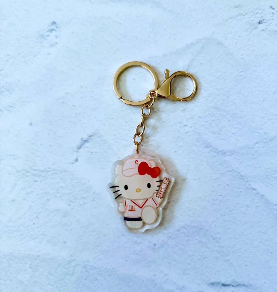 Kitty SF Giants with Muni Transfer Epoxy Keychain