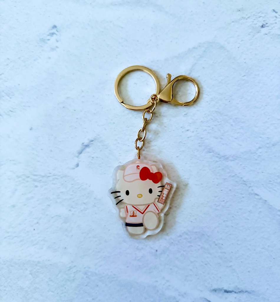 Kitty SF Giants with Muni Transfer Epoxy Keychain
