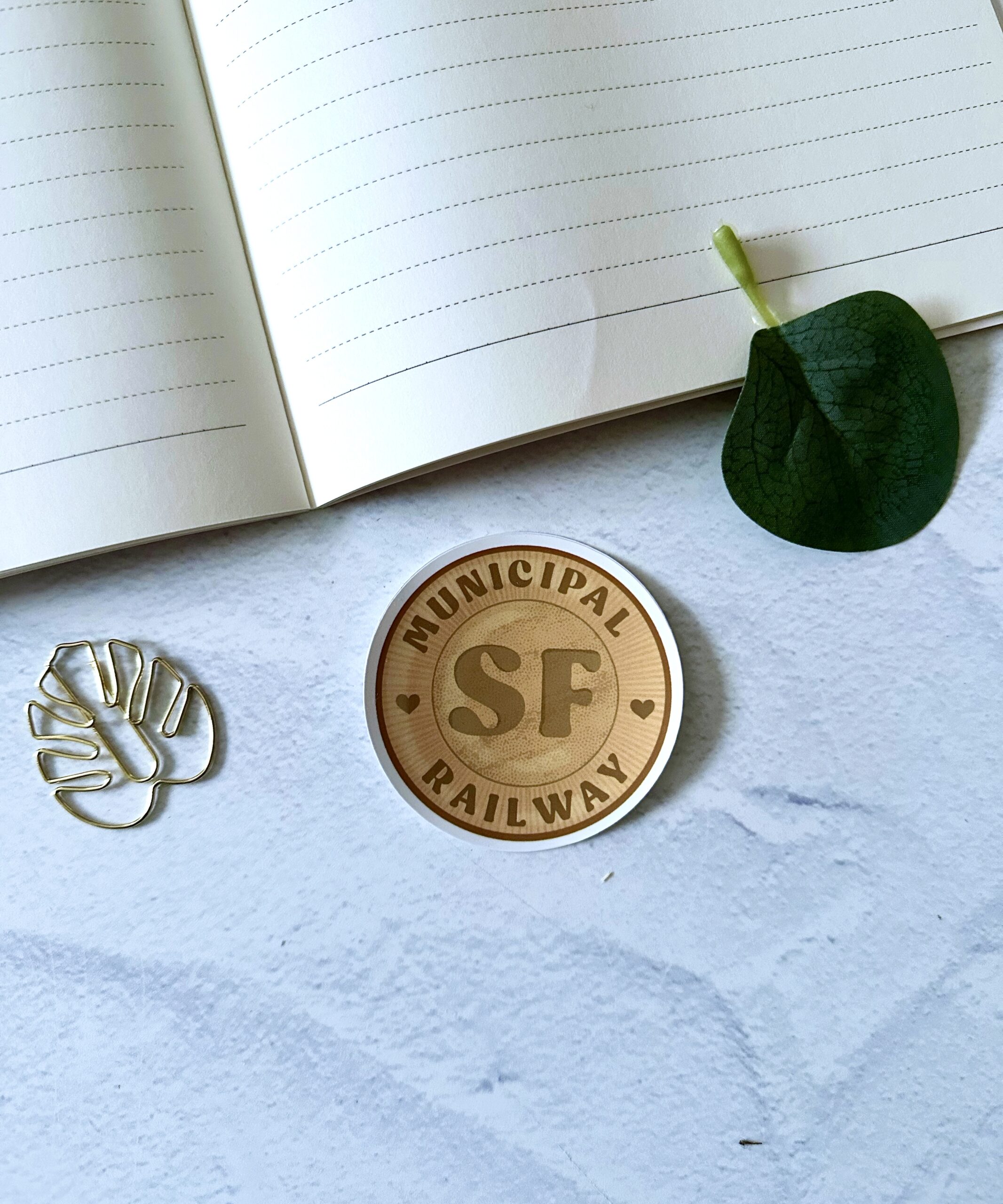 SF Municipal Railway Token Coin Die Cut Sticker