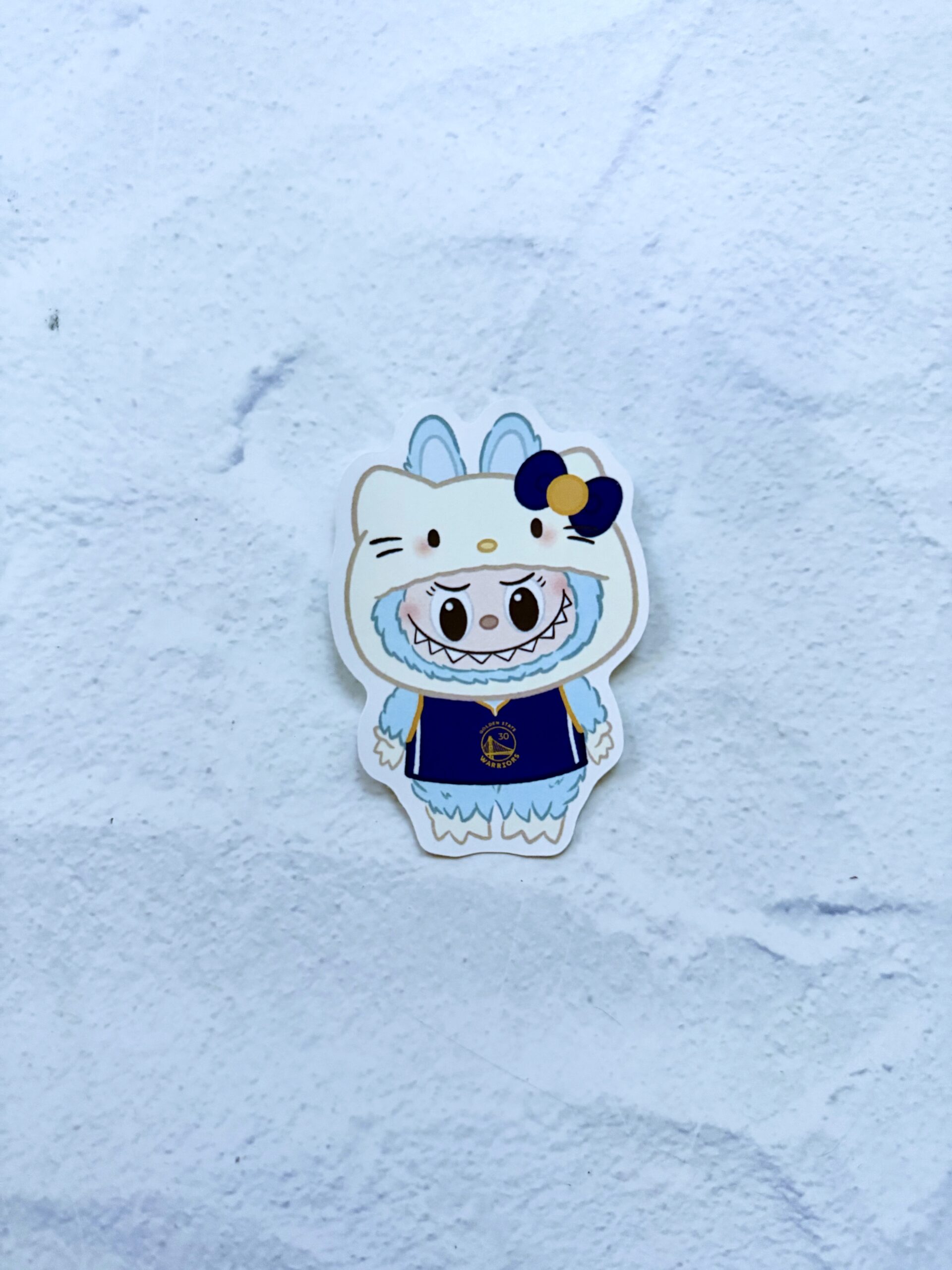 Blue Bu Bu Kitty GS Warriors Die Cut Sticker