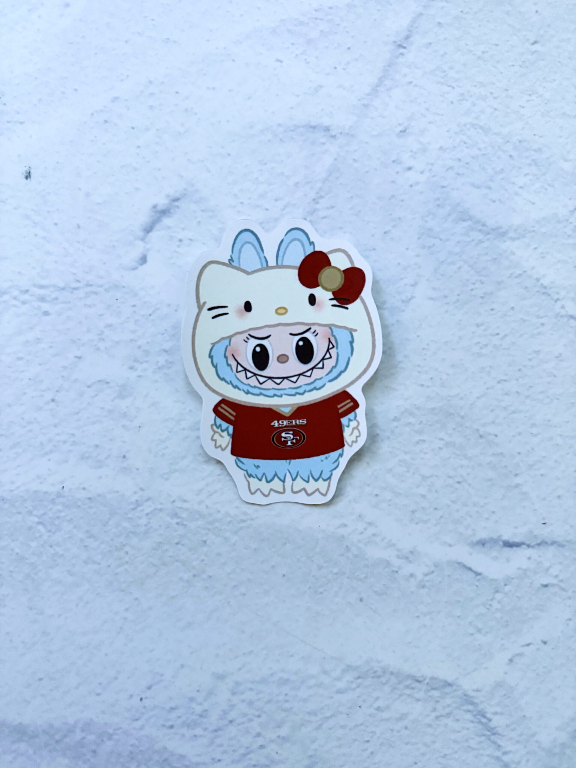 Blue Bu Bu Kitty 49ers Die Cut Sticker
