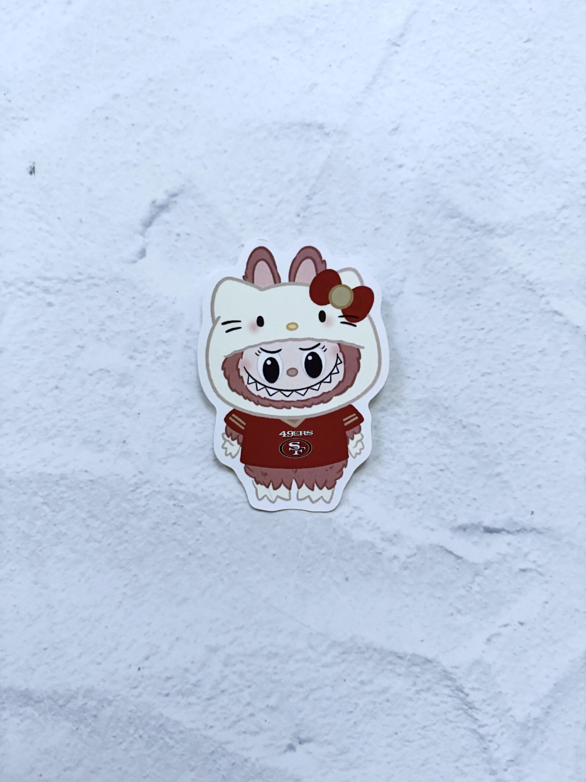 Brown Bu Bu Kitty 49ers Die Cut Sticker