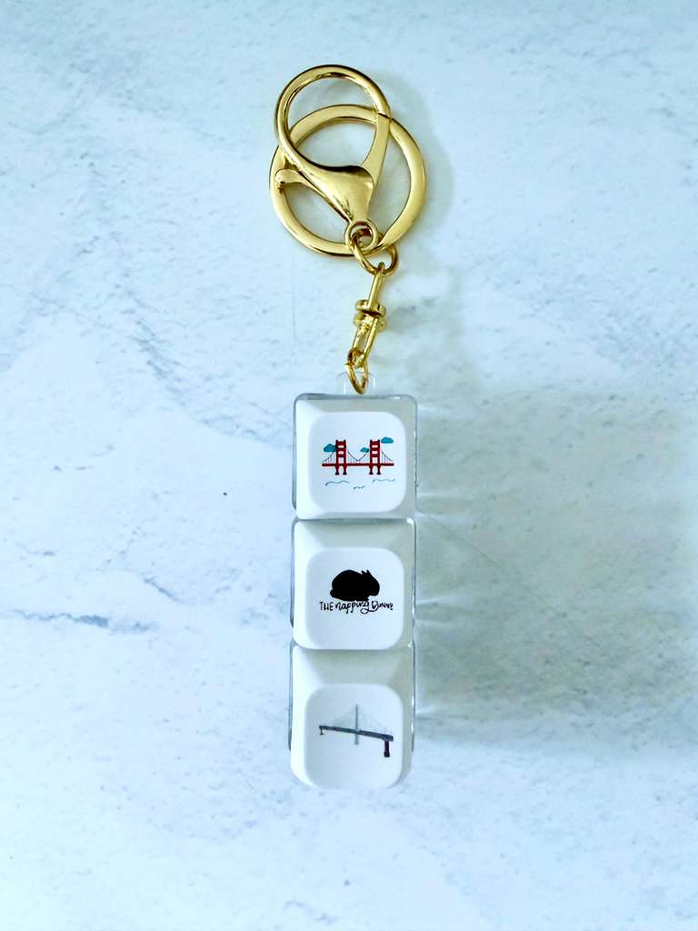 Bunny & Bay Area Bridges Keyboard Keychain - Image 2